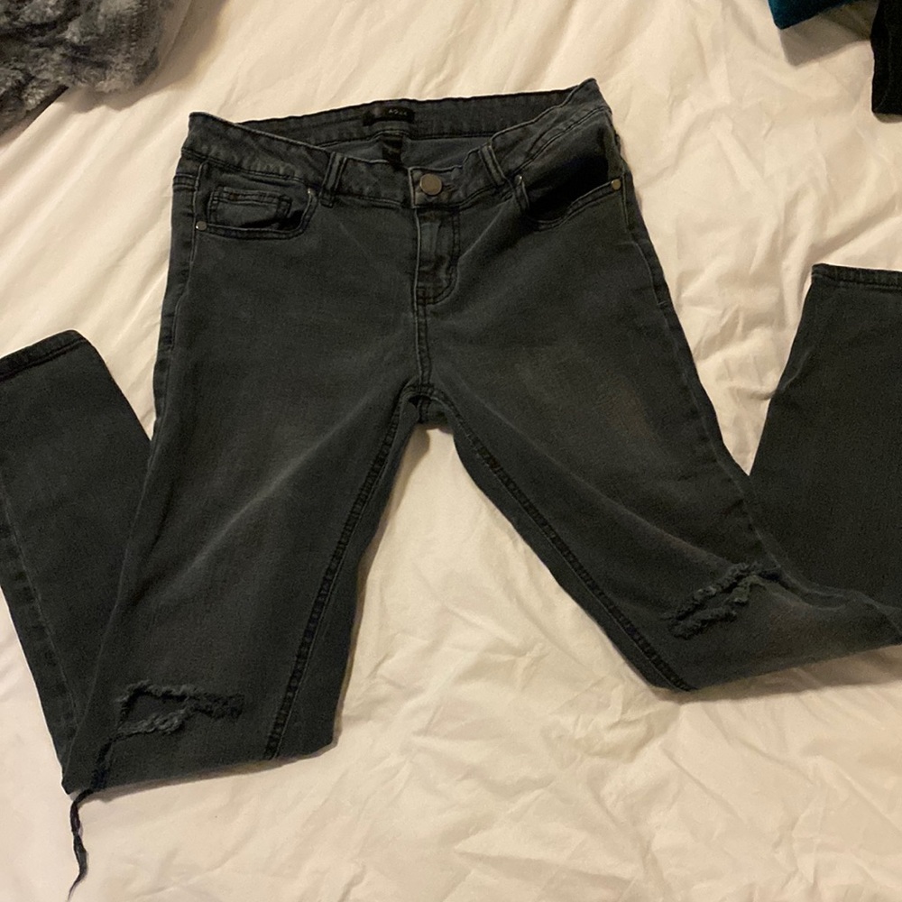 Aqua Ripped Charcoal skinny jeans